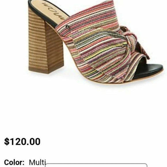 Size 6.5 Multicolor Woven YUMI Mules - Picture 3 of 8